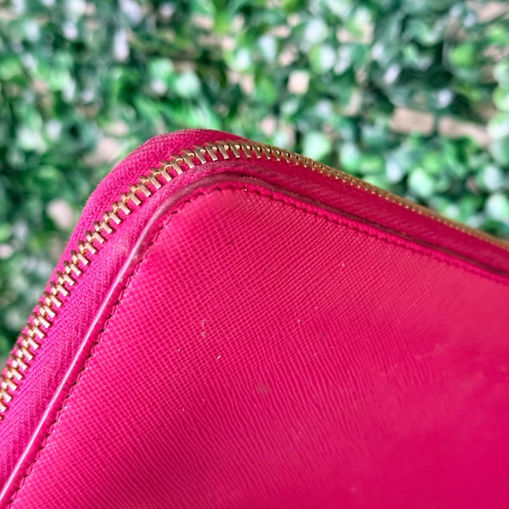 Prada Pink Saffiano Leather Zip Around Long Wallet - Picture 10 of 13
